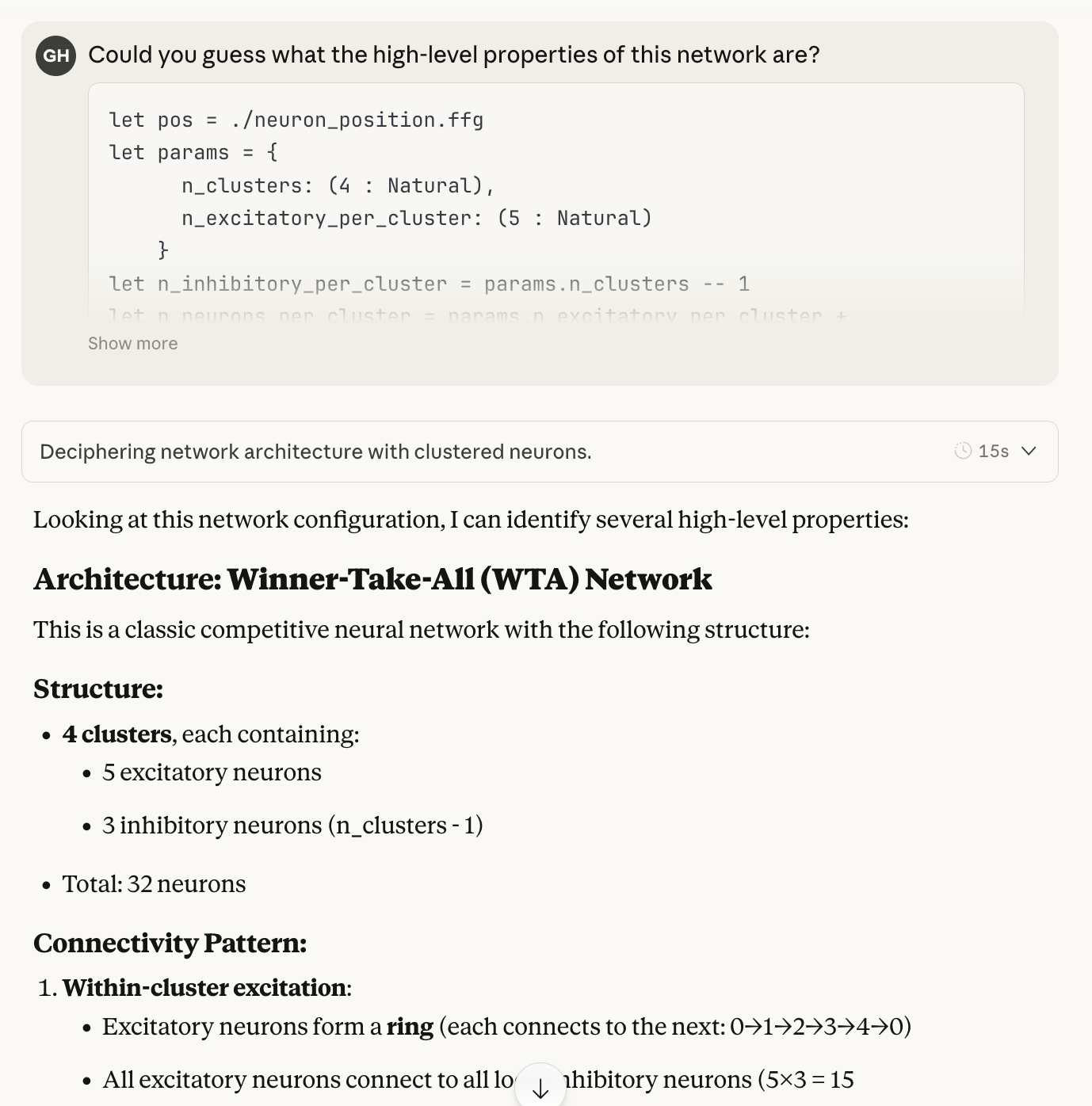 Chat session with Claude 4.5 about my covert attractor network